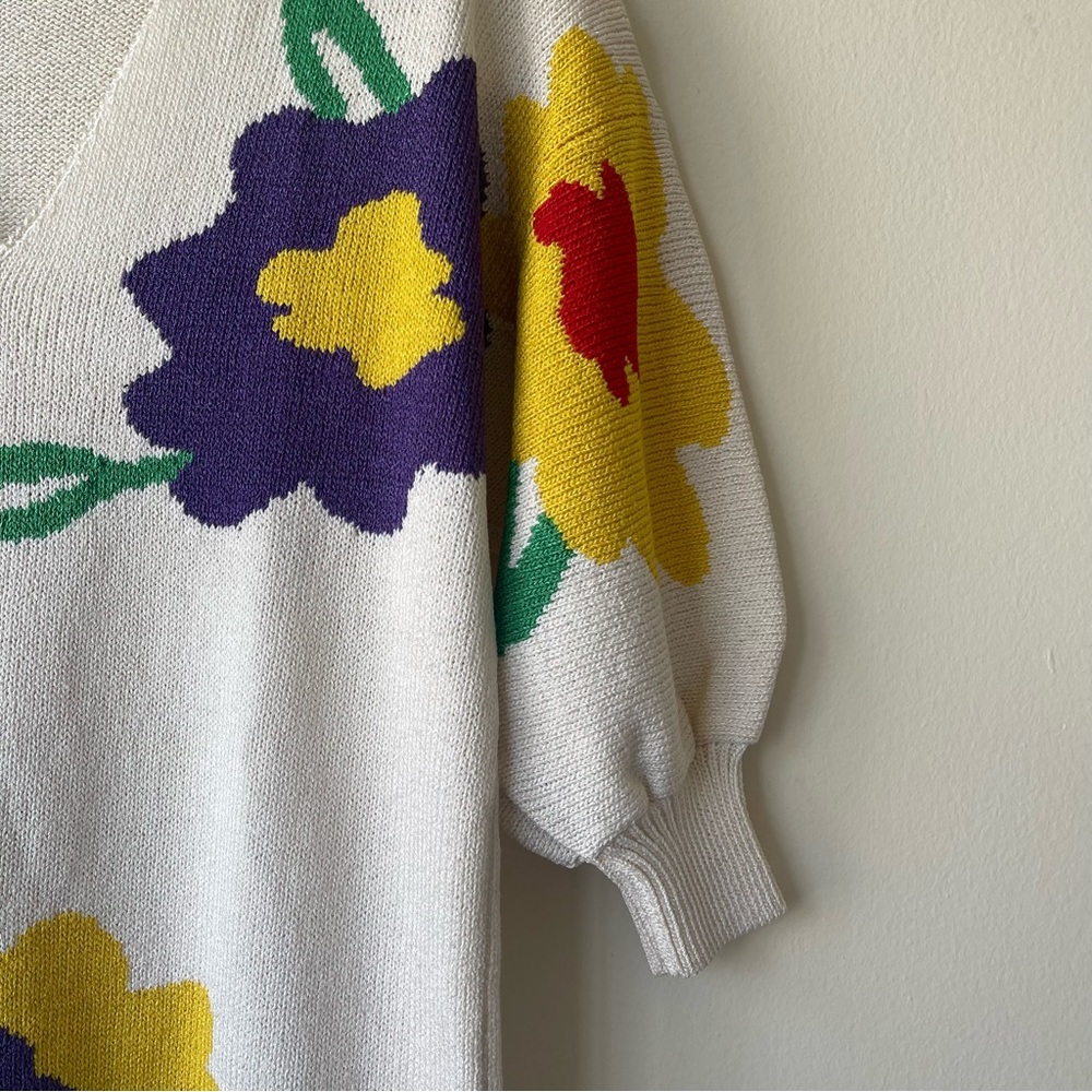 ANTONELLA PREVE vintage Floral knitted  Sweater Dress - Picture 15 of 15